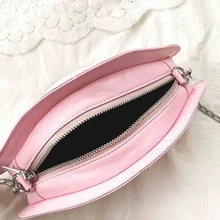 exquisito con dulce versátil diferente sexo Bolso seta Bolso con cadena Bolso caja de mujeres Bolso de hombro de hombro oblicuo Bolso - Rosa - Ver 4