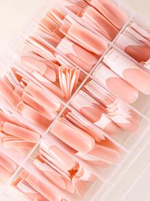 360入組假指甲長法式白色自然法式指甲全套方形亞克力美甲，適用於女性美甲用品 - 白色 - 查看 2