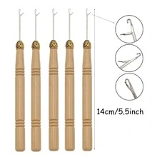 2 件微拉针和 1 件线圈穿线器，碳化木柄接发线穿线器 - 米色 - 查看 5