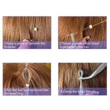 2 件微拉针和 1 件线圈穿线器，碳化木柄接发线穿线器 - 米色 - 查看 9