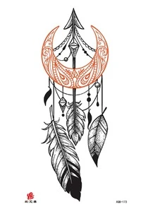 1 pieza impermeable Etiqueta engomada del tatuaje temporal , floral agua Papel de transferencia - Negro - Ver 4