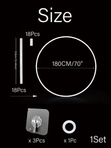 39入組/套180CM白色小氣球簡約風PVC圓形氣球架適合派對 - 白色 - 查看 5