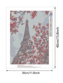 Diy Simple Paris Eiffel Tower Scenery Diamond Painting, Multi-color - Multicolor - View 3