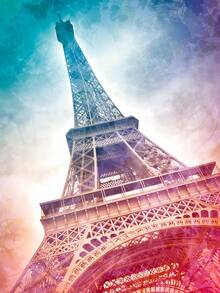 Diy Simple Paris Eiffel Tower Scenery Diamond Painting, Multi-color - Multicolor - View 2
