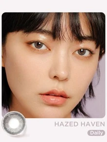 moody Daily Disposable Colored Contact Lenses Teenage Daydream Collection, Cosmetic Contact Lenses Eyeslens, Fashion Beautiful Classics Big Eyes Lens For Women & Girl, Hazed Haven (Hazy Grey) - 1 Day, 10 pcs - HAZED HAVED - View 2