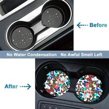 1 Set/2pcs Butterfly Pattern Print Car Cup Holder Coasters - Multicolor - View 4