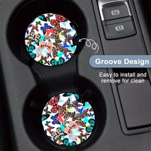 1 Set/2pcs Butterfly Pattern Print Car Cup Holder Coasters - Multicolor - View 3