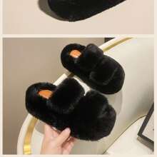 女性時尚7cm跟高度厚底家居拖鞋帶濃烈香調襯墊,黑色 - 黑色 - 查看 3