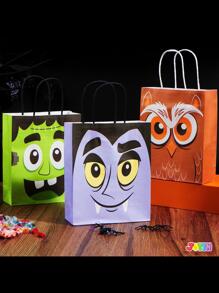 JOYIN 24 Pcs Halloween Colorful Bags With Handles, Paper Gift Bags For Trick-Or-Treating, Halloween Party Favors And Supplies, Halloween Goodie Bags, Halloween Candy Bags - 彩色 - 查看 7