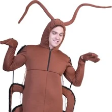 1 pieza Disfraz cucaracha cosplay para mascarada fiesta - Marrón - Ver 3