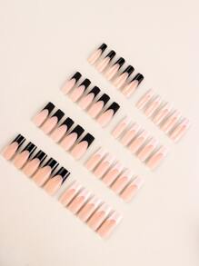 360入組假指甲長法式白色自然法式指甲全套方形亞克力美甲，適用於女性美甲用品 - 白色 - 查看 5