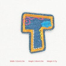 1入組彩色英語字母刺繡貼布,服裝牛仔褲貼紙,DIY貼花適用於洞裝飾用品 - 字母 - 查看 5