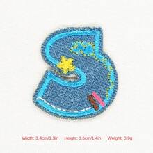 1入組彩色英語字母刺繡貼布,服裝牛仔褲貼紙,DIY貼花適用於洞裝飾用品 - 字母 - 查看 4