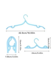 8入組多色旅行衣架,可折疊便攜的衣架,旅行配件,可折疊嬰兒衣服晾衣架,適用於家庭和旅行 - 彩色 - 查看 3
