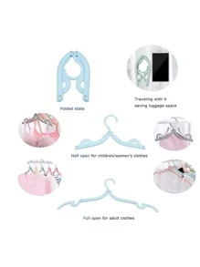 8入組多色旅行衣架,可折疊便攜的衣架,旅行配件,可折疊嬰兒衣服晾衣架,適用於家庭和旅行 - 彩色 - 查看 2