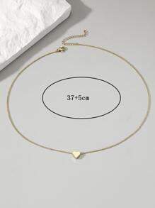 1 件不锈钢光滑心形和蝴蝶吊坠项链，时尚设计优雅女士礼物