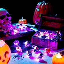 5/10/50PCS/Set Halloween LED Rings Light Horror Pumpkin Ghost Spider Glow Finger Rings For Halloween Christmas Party Cosplay Supplies - Random Mix - View 5