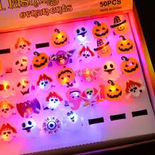5/10/50PCS/Set Halloween LED Rings Light Horror Pumpkin Ghost Spider Glow Finger Rings For Halloween Christmas Party Cosplay Supplies - Random Mix - View 10