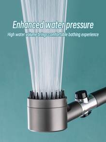 1pc High-pressure Shower Head, With Silicone S For Scalp Massage And 3 Water Jet Modes - Grey - View 5
