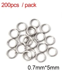 100-200入不鏽鋼開口跳環分裂環連接器,diy珠寶製作配件批發供應 - 銀色 - 查看 5