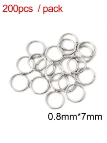 100-200入不鏽鋼開口跳環分裂環連接器,diy珠寶製作配件批發供應 - 銀色 - 查看 7