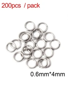 100-200入不鏽鋼開口跳環分裂環連接器,diy珠寶製作配件批發供應 - 銀色 - 查看 4