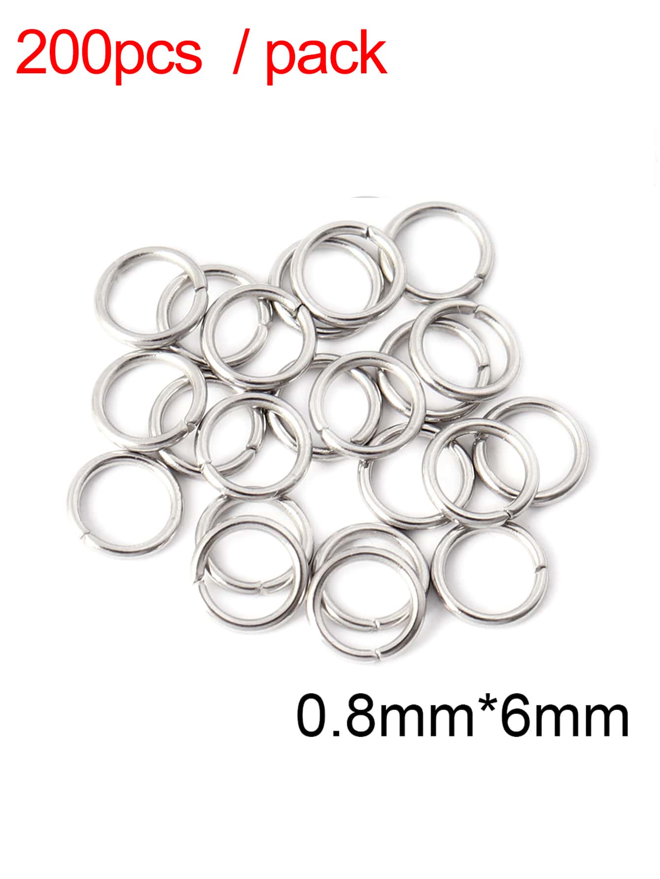 100-200pcs Stainless Steel Open Jump Rings Split Rings Connectors For Diy Jewelry Finding Making Accessories Wholesale Supplies - Silver - View 6