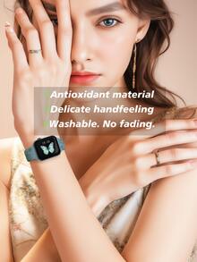 1入組白色蝴蝶刻印矽膠錶帶，適用於Apple Watch系列，共有38mm、40mm、41mm、42mm、44mm、45mm、49mm等不同尺寸，可愛的女性野花蝴蝶柔軟運動錶帶，可替換手帶，兼容Series Ultra 9 8 7 6 5 4 3 2 Se Apple Watch Band Apple Watch Strap Band Apple Watch Band Apple Watch Strap Strap Strap。 - 白色 - 查看 4