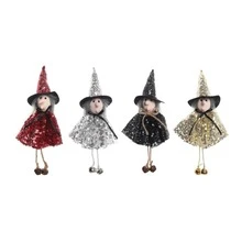 1 pieza Decoración de pared , Halloween brillante bruja colgante Divertido casa embrujada escena con colgante decoraciones ( rojo ) - Rojo - Ver 4