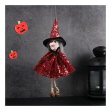 1 pieza Decoración de pared , Halloween brillante bruja colgante Divertido casa embrujada escena con colgante decoraciones ( rojo ) - Rojo - Ver 3