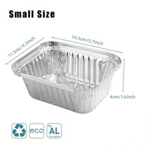 10Pcs/20Pcs Aluminum Foil Pans With Lids, Disposable Foil Food Container, Rectangle Tin Foil Pans, Great For Cooking, Heating, Storing, Baking, Meal Prepping, Baking Tools, Kitchen Gadgets, Kitchen Stuff, Kitchen Accessories, Home Kitchen Items