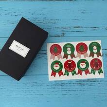 80張耶誕禮物包裝貼紙標簽密封貼,適用於餅乾、糖果、堅果包裝 (10張紙,8種設計樣式) - 彩色 - 查看 3