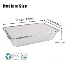 10Pcs/20Pcs Aluminum Foil Pans With Lids, Disposable Foil Food Container, Rectangle Tin Foil Pans, Great For Cooking, Heating, Storing, Baking, Meal Prepping, Baking Tools, Kitchen Gadgets, Kitchen Stuff, Kitchen Accessories, Home Kitchen Items