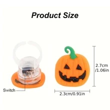 5/10/50PCS/Set Halloween LED Rings Light Horror Pumpkin Ghost Spider Glow Finger Rings For Halloween Christmas Party Cosplay Supplies - Random Mix - View 11