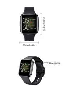 1 pieza Reloj inteligente ,negro TPU con tira deportivo Calendario monitoreo de frecuencia cardíaca seguimiento del sueño 1,69 pulgada pantalla táctil cuadrado esfera  compatible con Android iPhone - Negro - Ver 11