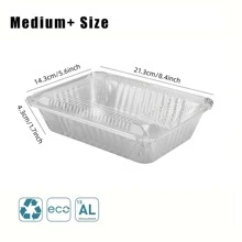 10Pcs/20Pcs Aluminum Foil Pans With Lids, Disposable Foil Food Container, Rectangle Tin Foil Pans, Great For Cooking, Heating, Storing, Baking, Meal Prepping, Baking Tools, Kitchen Gadgets, Kitchen Stuff, Kitchen Accessories, Home Kitchen Items