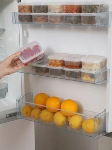 Multi-grain Meal Box/steamed Rice Box/divided Food Container, Microwavable, Freezable, Suitable For Weight Loss Diet, Measuring Brown Rice Box, Fresh-keeping Box - transparent square - View 4