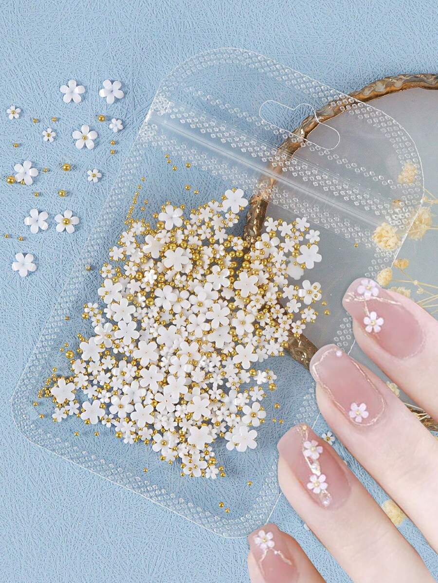 1 Bộ Trang Trí Móng Tay Hoa 3D, Trang Sức Móng Tay Tự Làm, Đá Trang Trí Móng Tay, Vật Tư Làm Móng