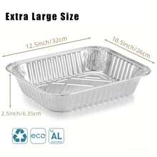10Pcs/20Pcs Aluminum Foil Pans With Lids, Disposable Foil Food Container, Rectangle Tin Foil Pans, Great For Cooking, Heating, Storing, Baking, Meal Prepping, Baking Tools, Kitchen Gadgets, Kitchen Stuff, Kitchen Accessories, Home Kitchen Items