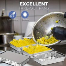 10Pcs/20Pcs Aluminum Foil Pans With Lids, Disposable Foil Food Container, Rectangle Tin Foil Pans, Great For Cooking, Heating, Storing, Baking, Meal Prepping, Baking Tools, Kitchen Gadgets, Kitchen Stuff, Kitchen Accessories, Home Kitchen Items
