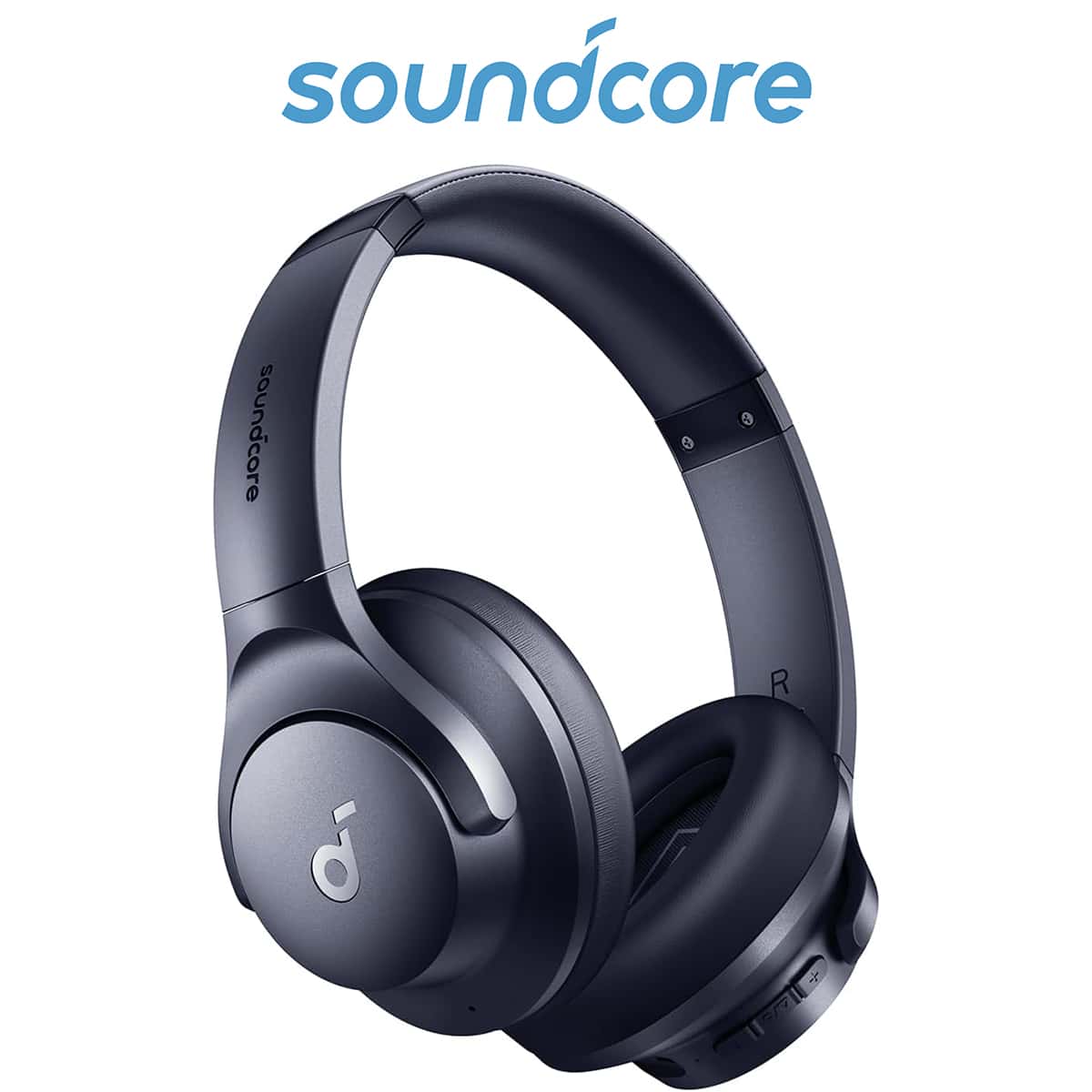 soundcore by Anker Q20i Hybrid Active Noise Cancelling Headphones, Wireless Over-Ear Bluetooth, 40H Long ANC Playtime, Hi-Res Audio, Big Bass, Customize via an App, Transparency Mode, Ideal for Travel - 藍色 - 查看 1