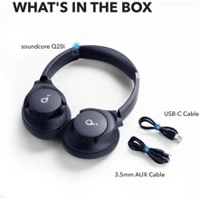 soundcore by Anker Q20i Hybrid Active Noise Cancelling Headphones, Wireless Over-Ear Bluetooth, 40H Long ANC Playtime, Hi-Res Audio, Big Bass, Customize via an App, Transparency Mode, Ideal for Travel - 藍色 - 查看 8