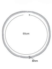 1pc Sparkle 8mm Zirconia Necklace For Men s925 Sterling Silver Hip Hop Style Fine Jewelry Gift - Silver - View 9