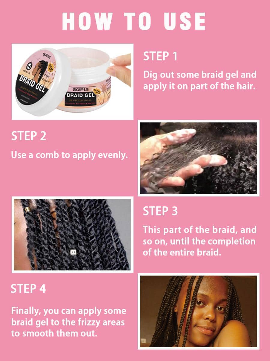 16oz Big Capacity Braid Gel Good For Twist, Locs, Braids, Edge No Flake