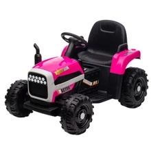 Ride on Tractor with Trailer,12V Battery Powered Electric Tractor Toy w/Remote Control,electric car for kids,Three speed adjustable,Power display, USB,MP3 ,Bluetooth,LED light,Two-point safety belt - Hồng - Xem 1