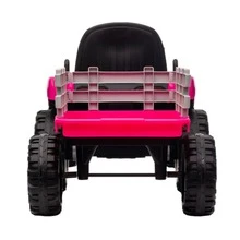 Ride on Tractor with Trailer,12V Battery Powered Electric Tractor Toy w/Remote Control,electric car for kids,Three speed adjustable,Power display, USB,MP3 ,Bluetooth,LED light,Two-point safety belt - Hồng - Xem 3