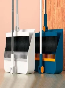 1入組可折疊的掃帚&簸箕套裝家用的清掃工具適用於頭髮,垃圾清潔 - 白色 - 查看 1