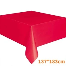 1 件，纯色桌布，生日派对婚礼圣诞桌布，擦拭套，矩形桌布装饰，派对装饰，派对 - 紅色 - 查看 1