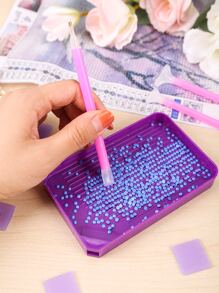 1 khay đựng tranh kim cương vuông màu tím có lỗ thoát kim cương ra ngoài - Màu tím - Xem 2