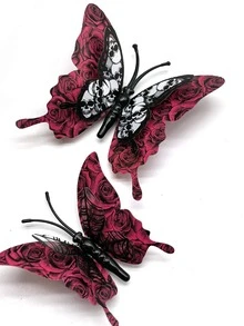 12 cái Halloween Loại bướm Hình dán - Đỏ - Xem 6